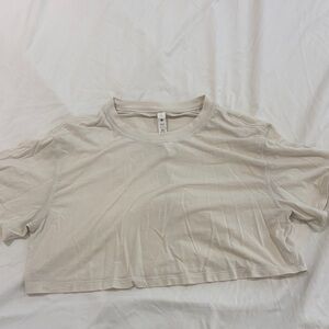 Lululemon cream crop workout top